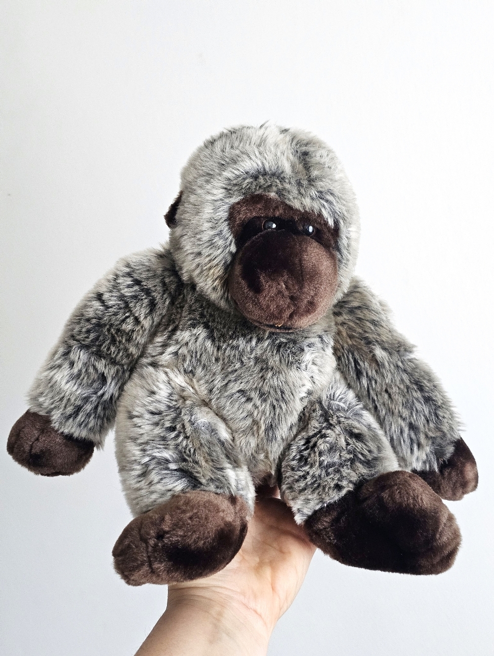 Vintage Dan Dee Monkey Plush 12” Stuffed Animal Gray Brown Collector